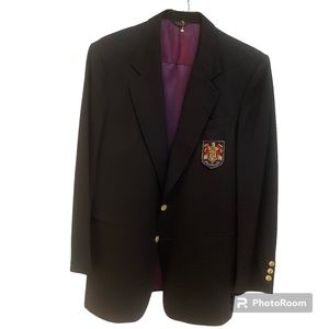 Navy blazer 100% wool gabardine school sport coat